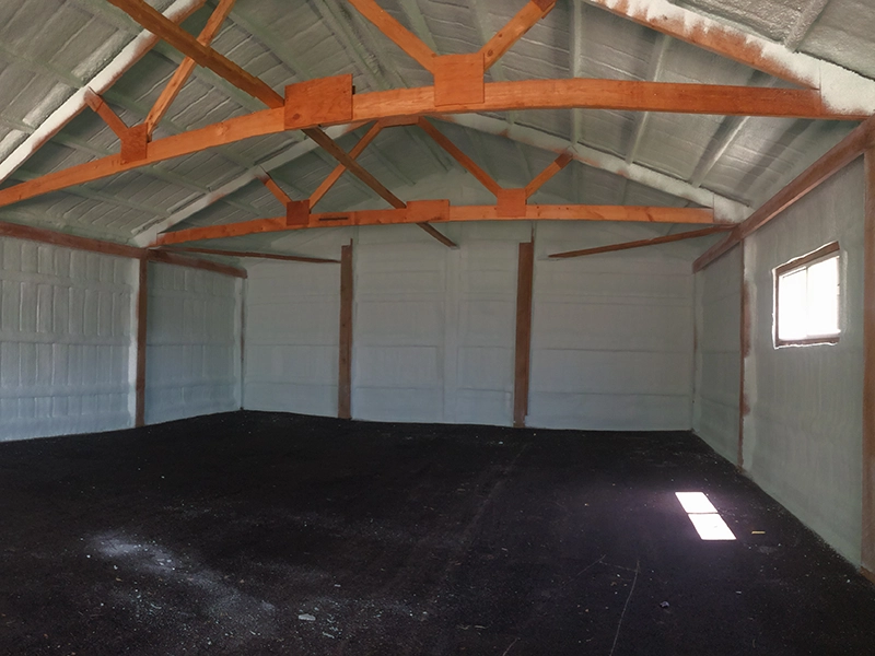 Spray Foam Insulation-V2 Spray foam insulation in a room